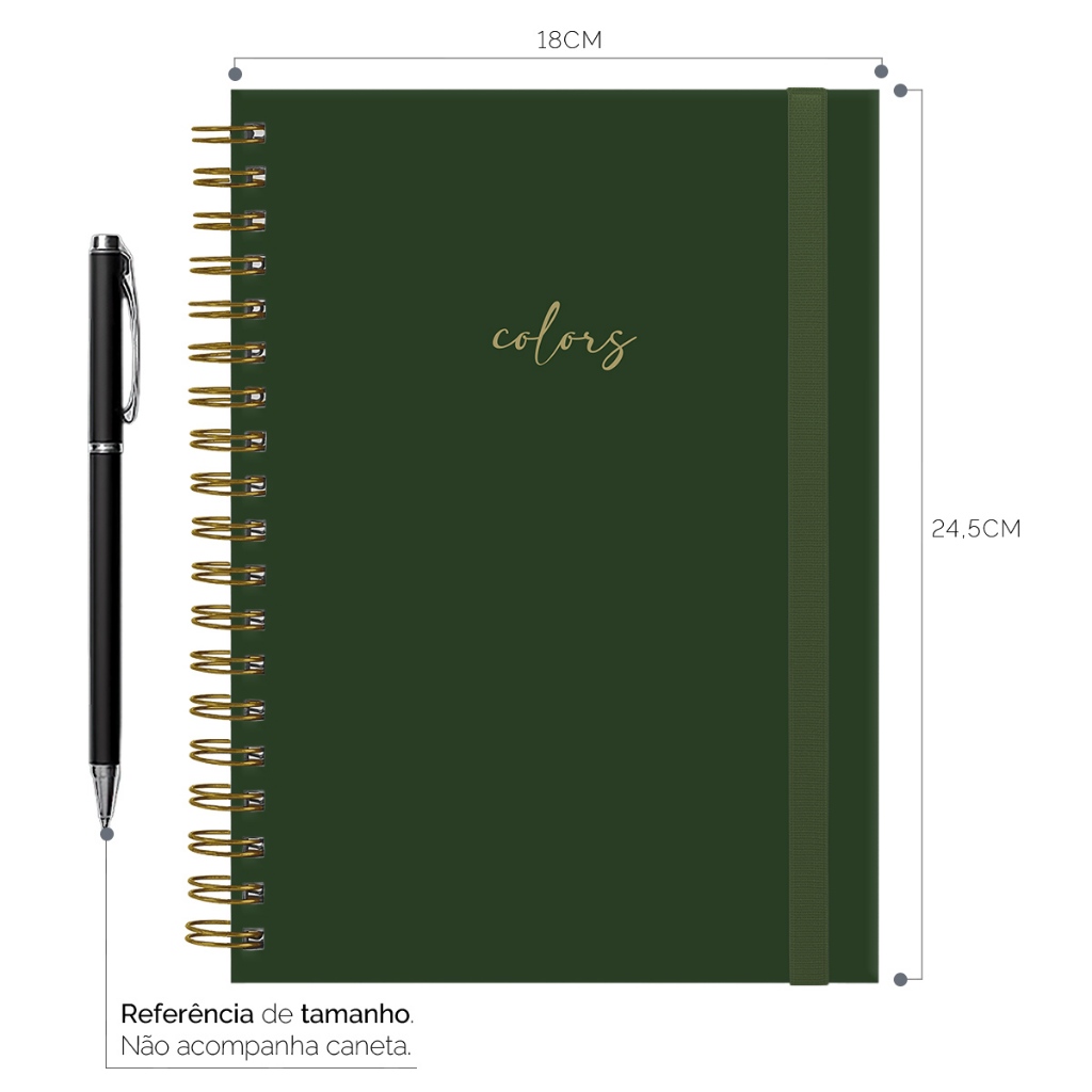 Caderno Capa Dura Colegial Plus Solid Colors