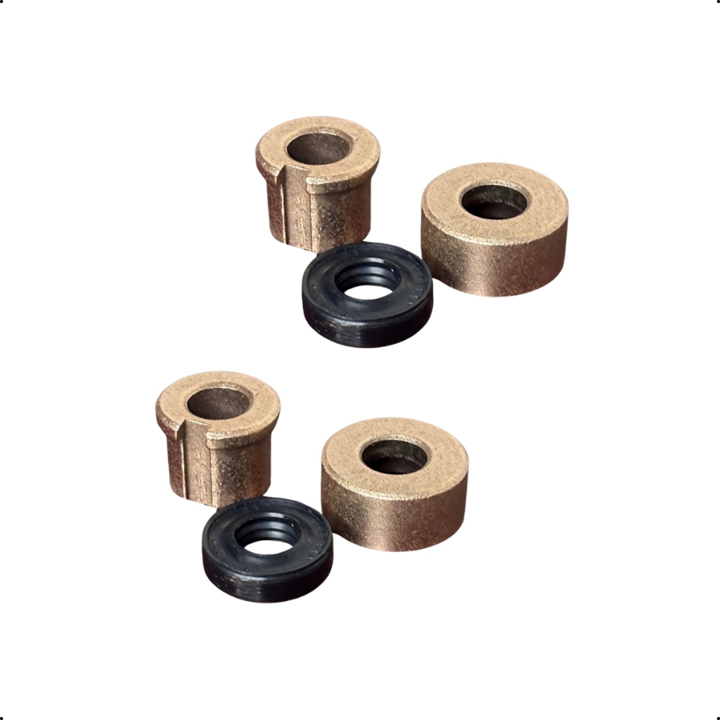 2x Kit Reparo Retentor E Bucha Bronze Para Agitador Tanquinho Compatível Com Colormaq E Suggar