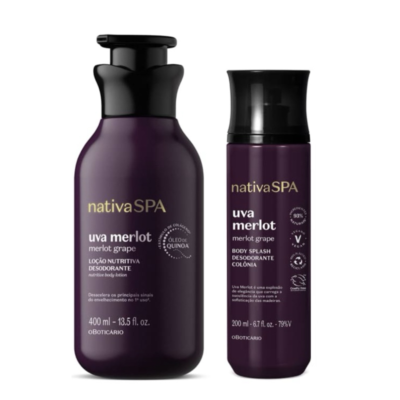 lançamento NATIVA SPA UVA MERLOT OBOTICÁRIO