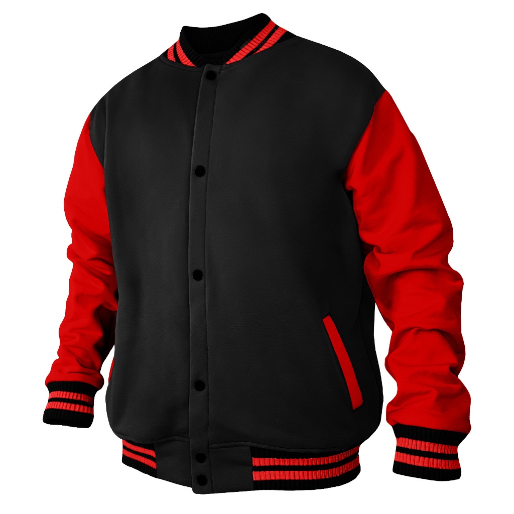 Jaqueta College Preto Vermelho Moletom Colegial Liso Uniforme Unissex Adulto Infantil em Oferta na Shopee