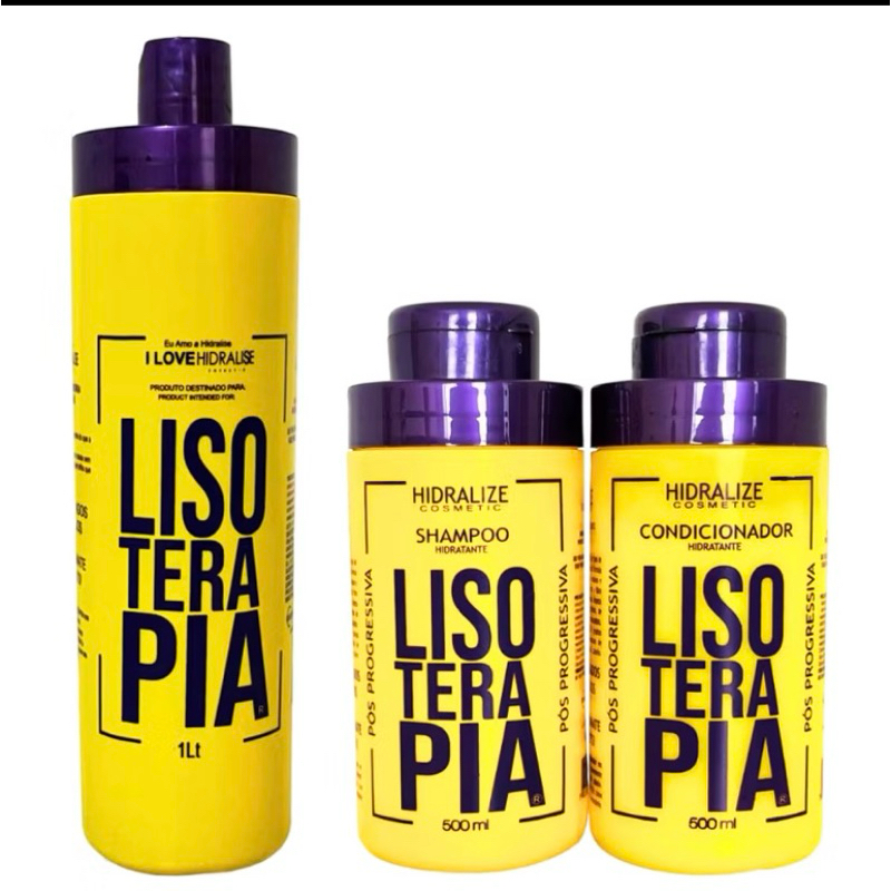 Kit Progressiva Orgânica sem formol -Hidralize 1L-Liso extremo + Shampoo e condicionador Pós