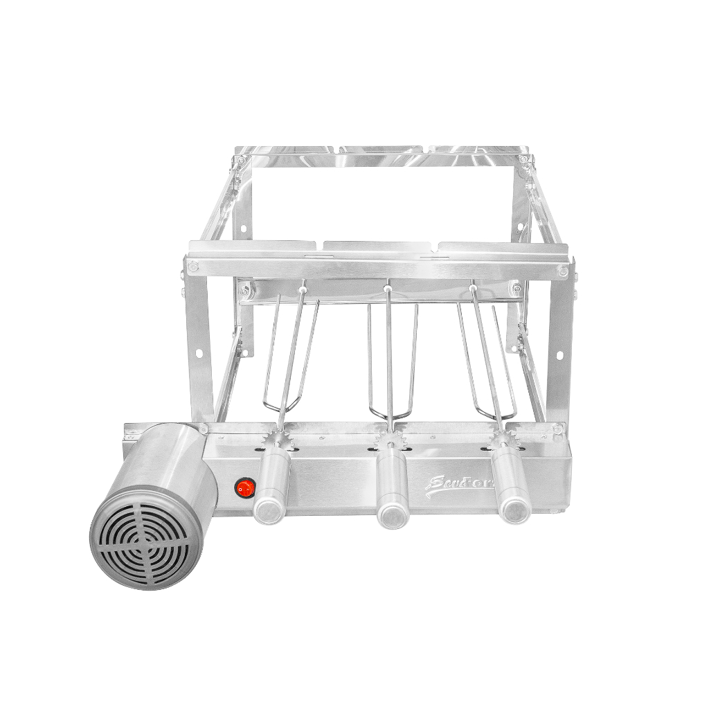 Gira gril 3 espetos churrasqueira inox SeveFort