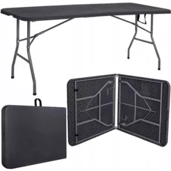 Mesa Dobrável Vira Maleta com Alça Portátil 1.80m Camping Pesca Jardim Área Externa Interna Luvinco