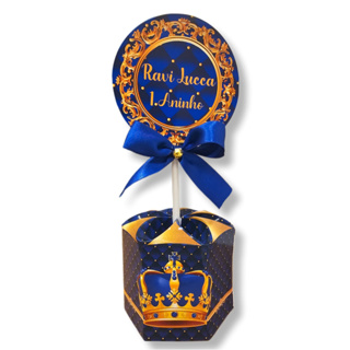 10 Centro de mesa Realeza Azul Kit Festa Chá Revelação Aniversário em Oferta na Shopee