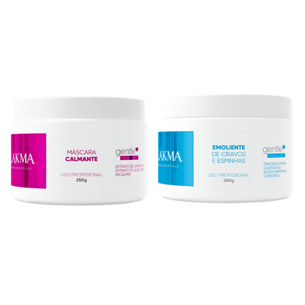 Kit Máscara Facial Calmante e Emoliente de Cravos 250g Hidratação e Combate aos Cravos Lakma