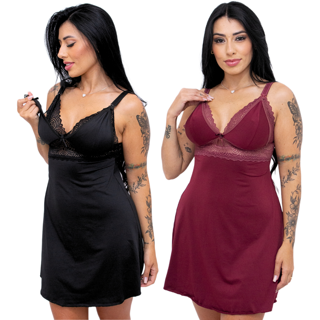 Kit 2 Camisola Pós Parto Camisola de Amamentar M ao 54 sem bojo Maternidade Lactantes em Oferta na Shopee