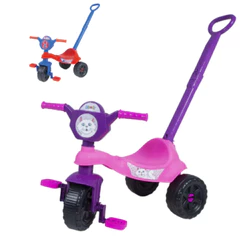 Motoca Infantil Triciclo Velotrol Aranha - Com Haste de Empurrar e Pedal -Certificado Inmetro - Motoka modelo Kemotoca
