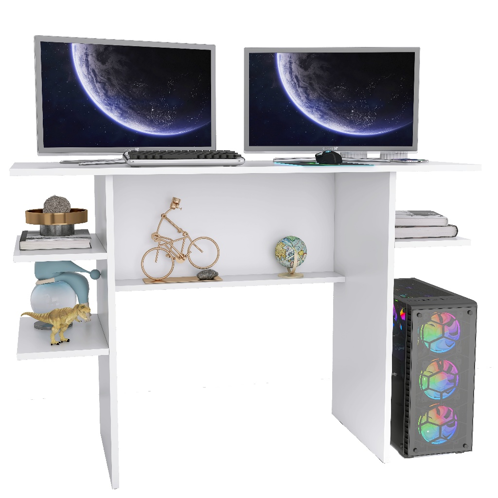 Mesinha para Computador Multiuso - Quarto, Sala e Escritório Branco