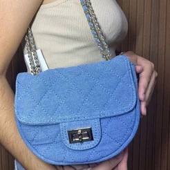 Bag Jeans bolgueira tendência Linda Feminina Cabe Celular