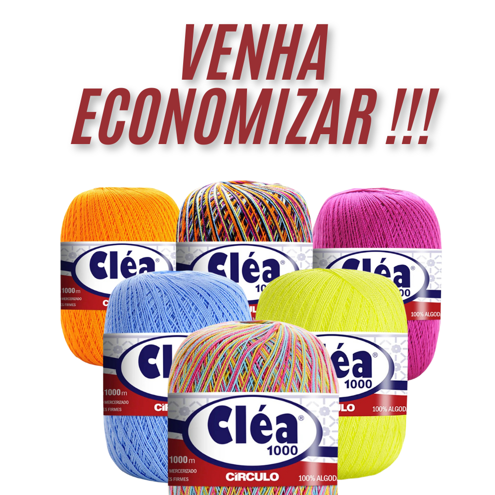 Linha Fio Clea 1000m Circulo - Crochê/Tricô/Bordado em Oferta na Shopee