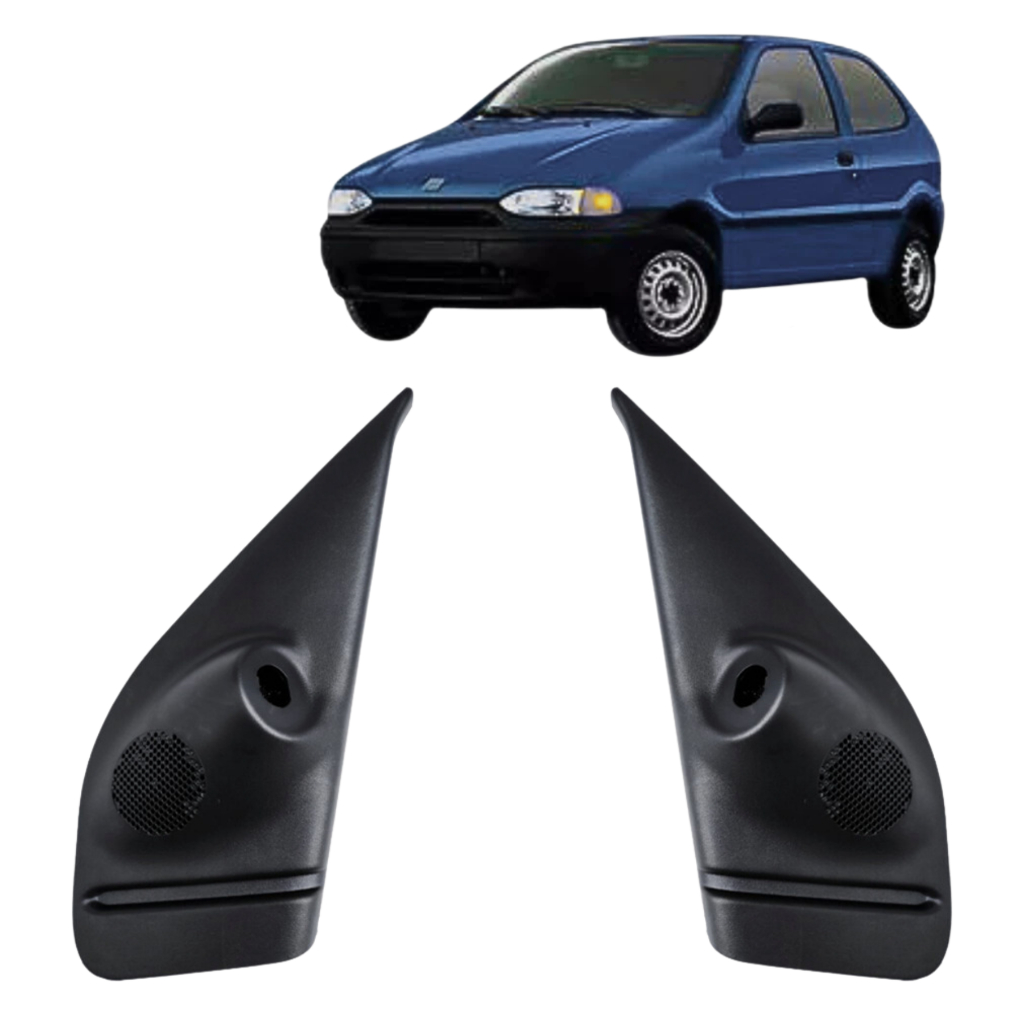 PAR DE ACABAMENTO INTERNO RETROVISOR PALIO E STRADA 96 1997 1998 1999 2000 2001 2002 2003 2004 2005 2 PORTAS COM FURO