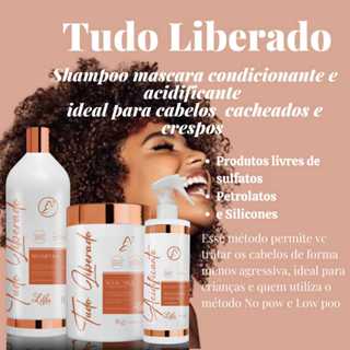 Shampoo Condicionador e Acidificante cabelos crespos e cacheados 1 L contra recessecamento e frizz em Oferta na Shopee