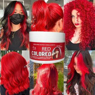Tonalizante Vermelho Cereja Intenso S/ Amônia - Resultado 100% Natural La cosméticos 300g em Oferta na Shopee