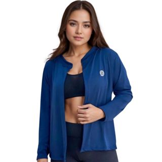 Casaco feminino segunda pele uv blusa fitness aberta treino academia em Oferta na Shopee