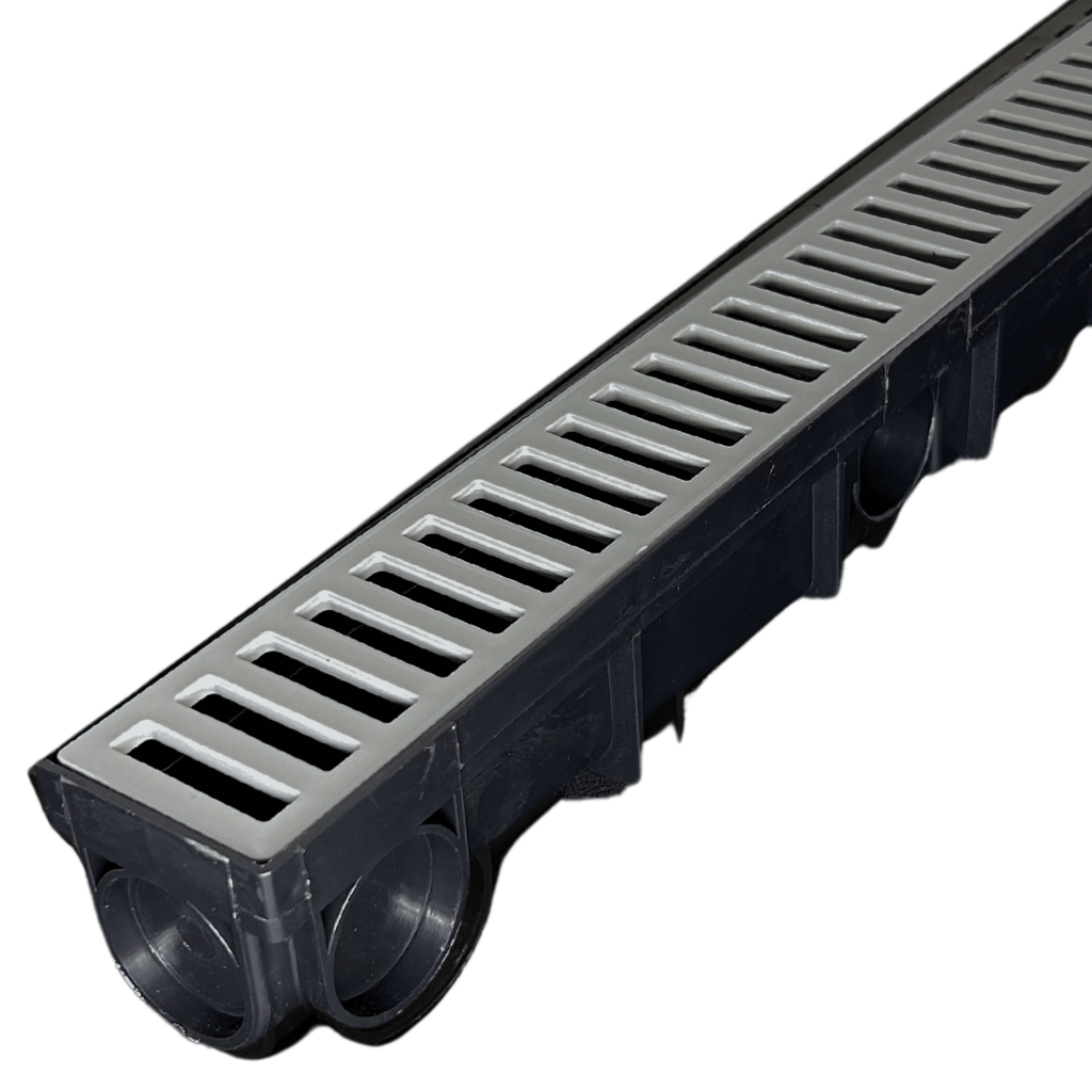 Ralo Linear 50cm grelha Cinza em PVC Resistente para Piscina Jardim quinta coletor PRETO com tela anti inseto
