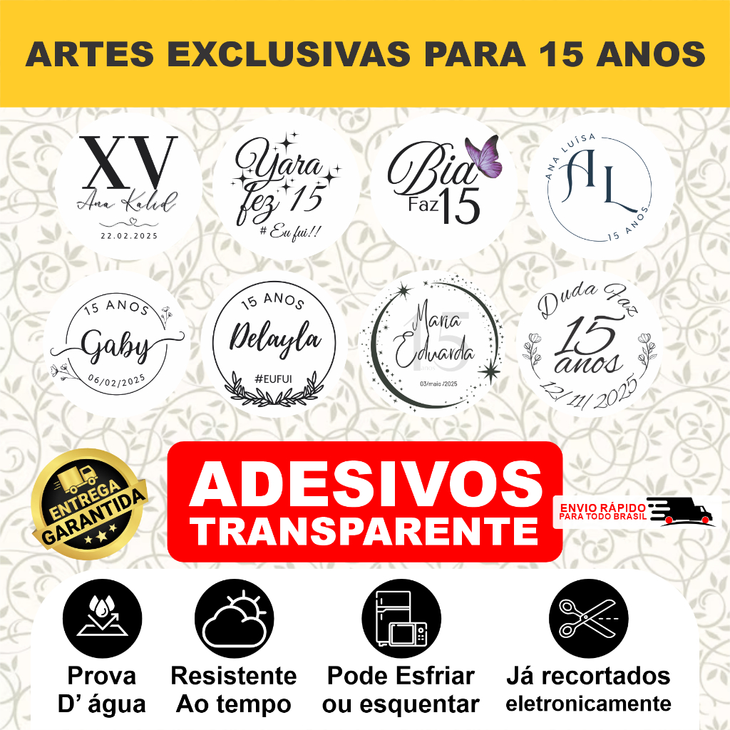 Adesivos Personalizados 15 Anos: Onde Comprar | BuscaProdutos