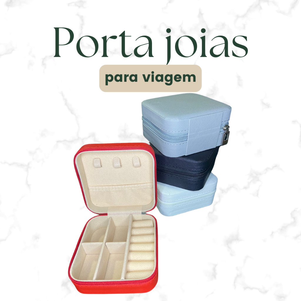 Mini Porta Joia Portátil Caixinhas Bolsa Viagem Maleta Estojo Lembrancinha Presente Brinco Anéis