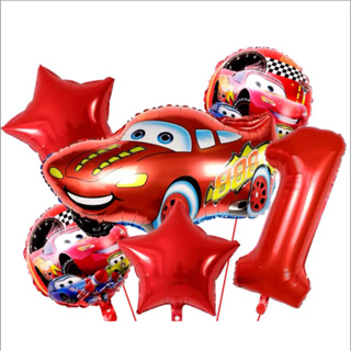 Kit com 5/6/7 Balão Carros Relâmpago McQueen Metalizado Número Aniversário em Oferta na Shopee