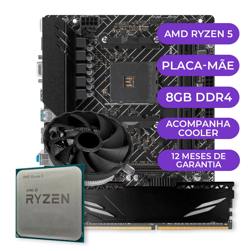 Kit Upgrade Gamer, Processador AMD Ryzen 5 5600GT, A520M, 8GB DDR4 - Computers & Accessories