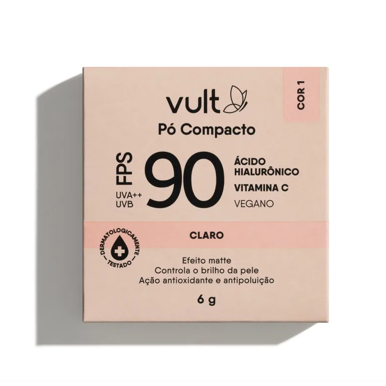 Pó Compacto Facial Claro Cor 1 FPS 90 Vult 6g