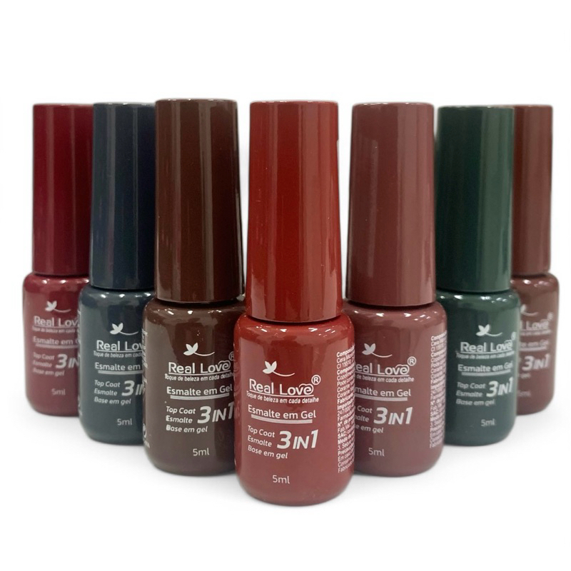 Esmalte em gel 3 em 1 Real Love 5ml em Oferta na Shopee