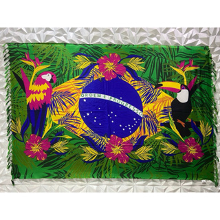 Canga De Praia Grande Saida de praia Tecido Poliéster Fauna Brasileira Bandeira Do Brasil Feminina em Oferta na Shopee