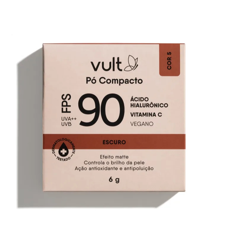 Pó Compacto Facial Escuro Cor 5 FPS 90 Vult 6g