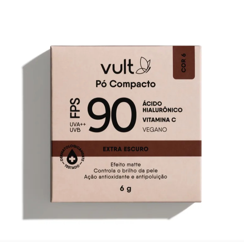Pó Compacto Facial Extra Escuro FPS 90 Vult 6g