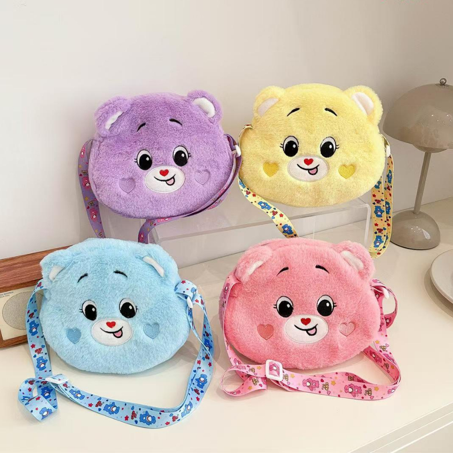 Bolsa Pequena Feminina Desenho Com Alça Lateral Transversal De Ombro De Pelúcia Lã F111 LING