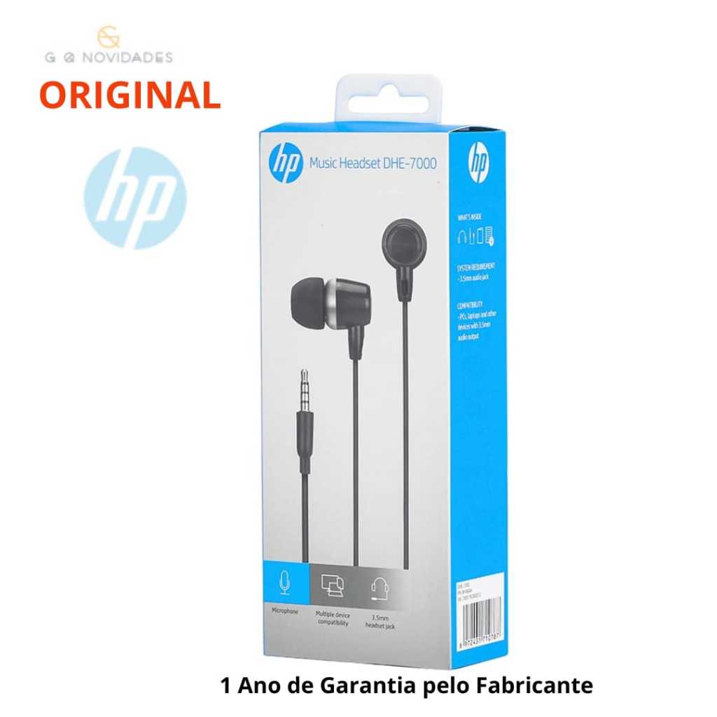 Fone de Ouvido com Fio e Microfone Integrado HP DHE7000 - Original e com Garantia em Oferta na Shopee