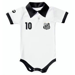 Body Bori Bebê Infantil Santos Camisa Polo Time de Futebol Oficial Licenciado Torcida Baby