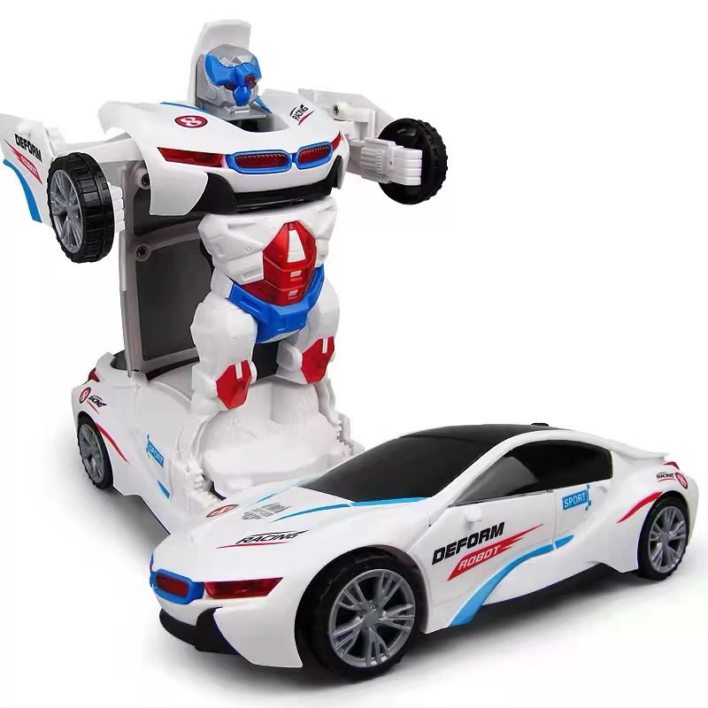 Brinquedo Carrinho Vira Robô Bate E Volta Com Luzes E Som