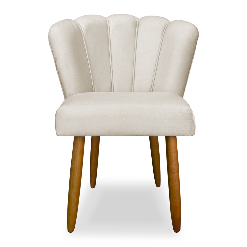 Cadeira Poltrona Decorativa Pétalas De Flor Sala De Estar Recepção Decoração Veludo Pés Pa...