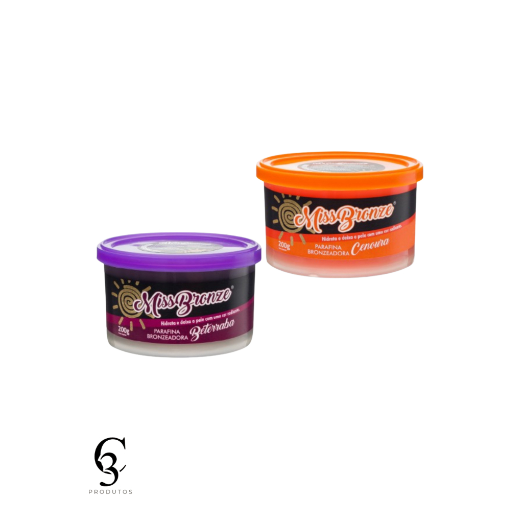 Bronzeador Parafina Cenoura e Beterraba Miss Bronze 200g Cada