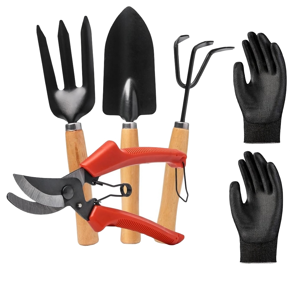Kit Peças Jardinagem Ferramentas Tesoura Poda Ancinho Garfo Garfo Luva Jardineiro em Oferta na Shopee