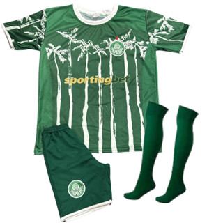 Kit Conjunto Futebol Infantil Juvenil com Camisa e bermuda Meião Palmeiras a pronta entrega em Oferta na Shopee