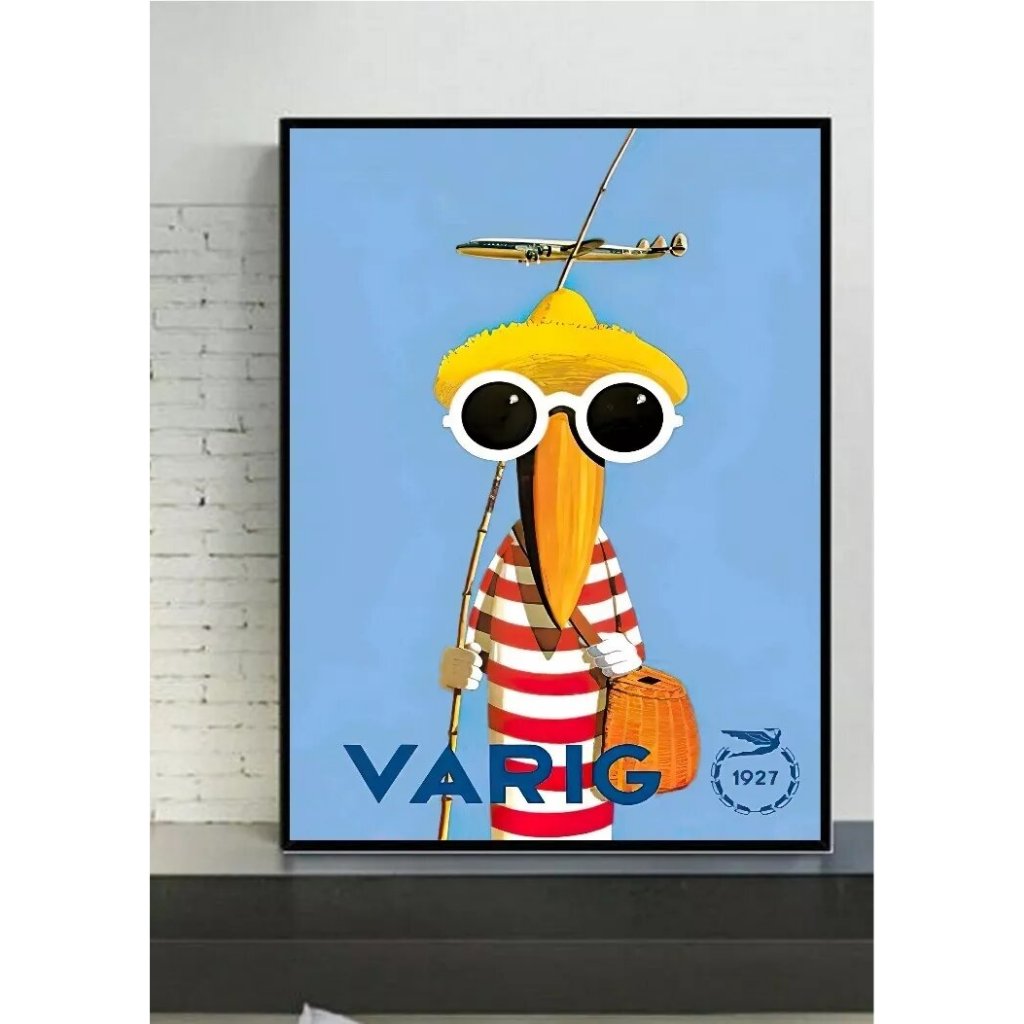 Quadro Retrô   -   Varig - Tucano -   Decora  -  37 Cm X 52 Cm