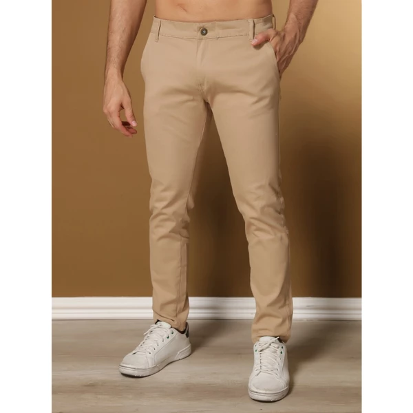 Calça de Sarja Social Masculina Bolso Embutido Slim Fit Fino