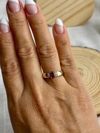 Anel Formatura Delicado Vermelho Rubi Moeda Antiga em Oferta na Shopee