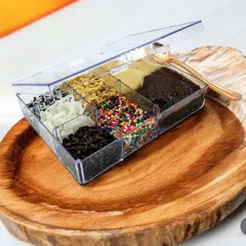 10 Caixa acrílica com divisórias, para gin, lembrancinha, chá, especiarias, brigadeiro, chimarrão, bijus e miçangas