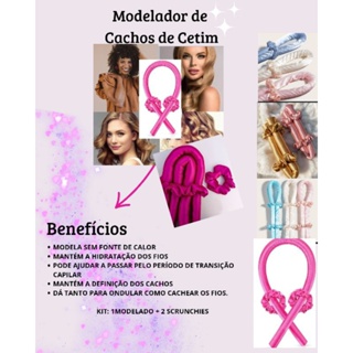 ✨ Kit Modelador de Cachos Curling Rod de Cetim + 2 Xuxinhas – Resultado Perfeito com Entrega Imediata! ✨ em Oferta na Shopee