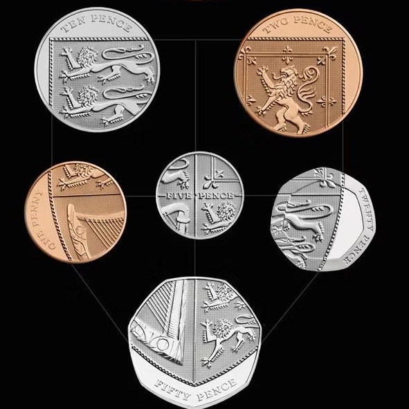 Moedas do Escudo Britânico Kit c/ 6 - Reino Unido Usadas