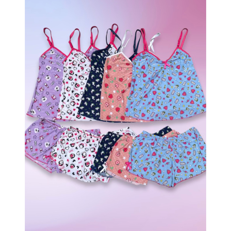 kit 3 pijama Baby Doll Conjunto Short Doll Pijama Feminino Roupa de Dormir