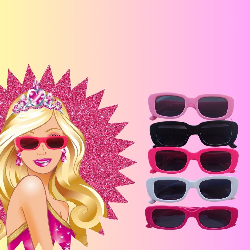 Óculos retro rosa Infantil tk tk Kit Lembrancinha barb Menina Menino