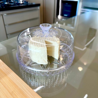 Queijeira Pequena de Acrílico Transparente com Tampa - Porta Queijos em Oferta na Shopee