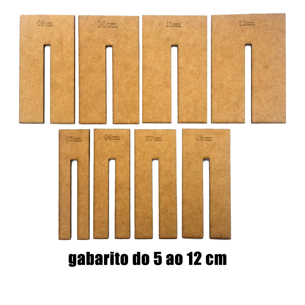 Gabarito Laço Perfeito de MDF com 8 medidas do 5 ao 12 cm Artesanato - Festa - Lembrancinha