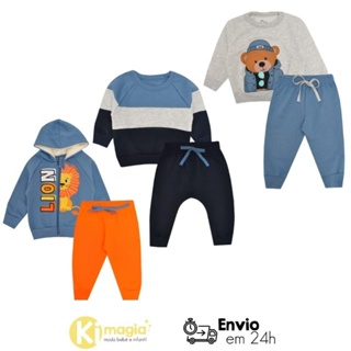 Conjunto Moletom Bebê Menino. Ótima qualidade Inverno  tamanho P ao 3 em Oferta na Shopee