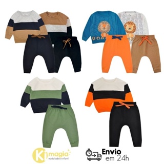 Conjunto Moletom Bebê Menino. Ótima qualidade Inverno  tamanho P ao 3 em Oferta na Shopee