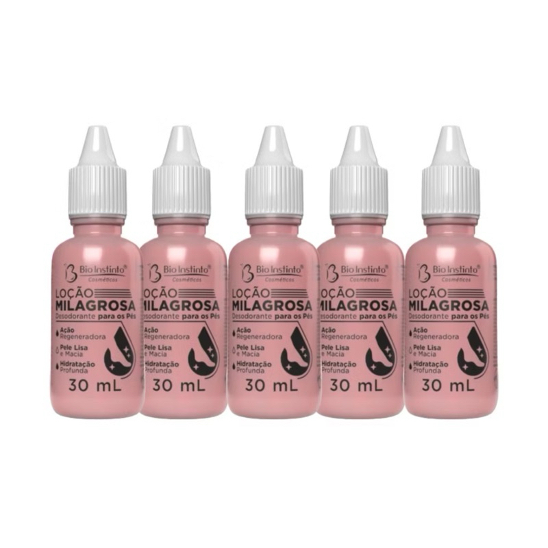 kit c/ 5 Loção Hidratante Milagrosa para os Pés 30ml - Bio instinto