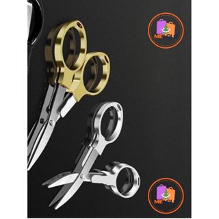 Tesoura dobrável inoxidável com chaveiro Tesourinha de viagem estética papelaria e plantas em Oferta na Shopee